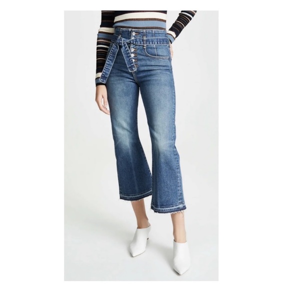 New! VERONICA BEARD Marlene Corset High Rise Jeans - Picture 2 of 13